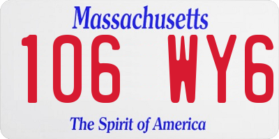 MA license plate 106WY6