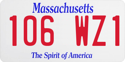 MA license plate 106WZ1