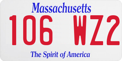 MA license plate 106WZ2