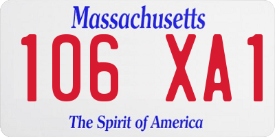 MA license plate 106XA1