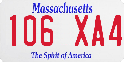 MA license plate 106XA4