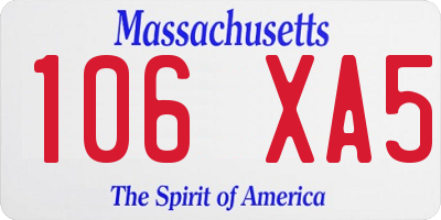 MA license plate 106XA5