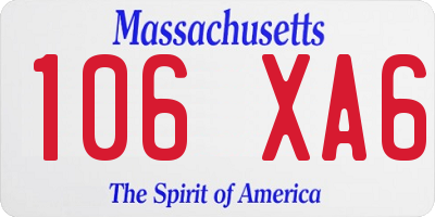 MA license plate 106XA6