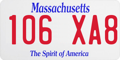 MA license plate 106XA8