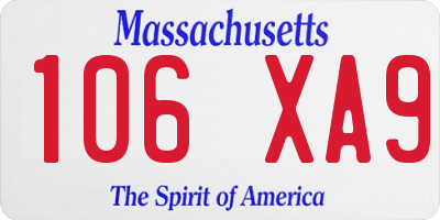 MA license plate 106XA9