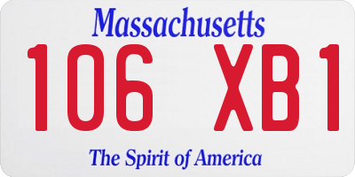 MA license plate 106XB1