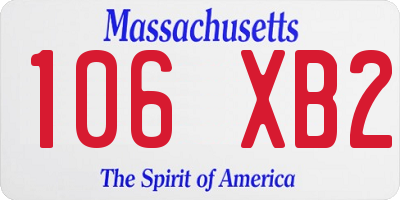 MA license plate 106XB2
