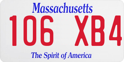 MA license plate 106XB4