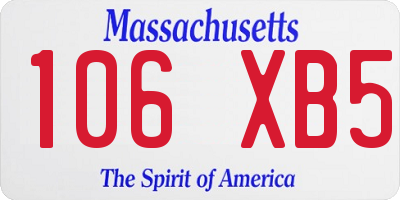 MA license plate 106XB5