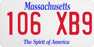 MA license plate 106XB9