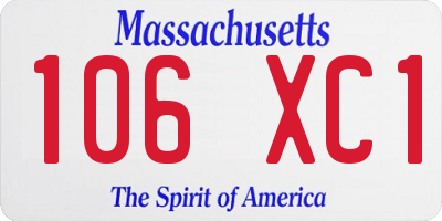 MA license plate 106XC1