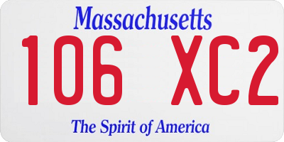 MA license plate 106XC2