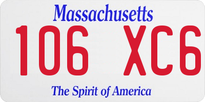 MA license plate 106XC6