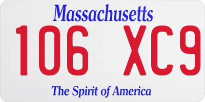 MA license plate 106XC9