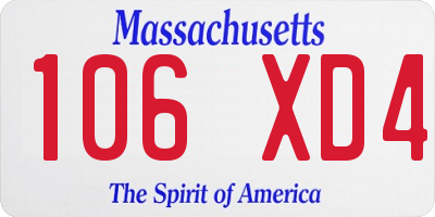 MA license plate 106XD4