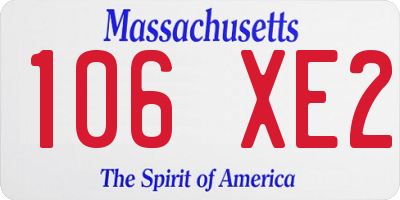 MA license plate 106XE2