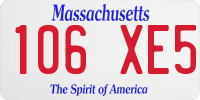 MA license plate 106XE5