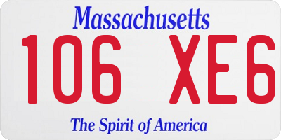 MA license plate 106XE6