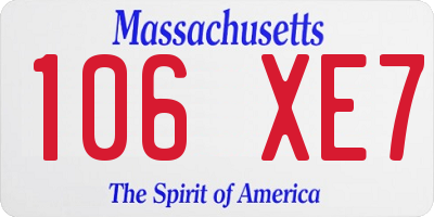 MA license plate 106XE7