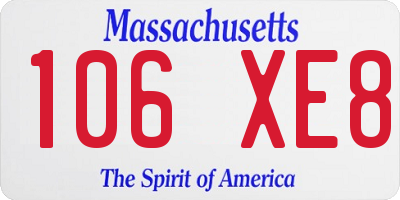 MA license plate 106XE8