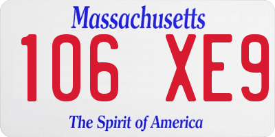 MA license plate 106XE9