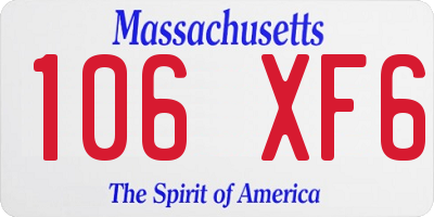 MA license plate 106XF6