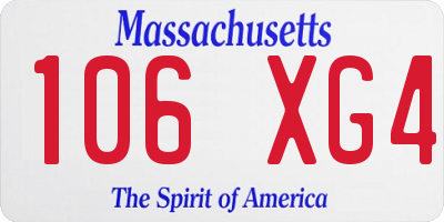 MA license plate 106XG4