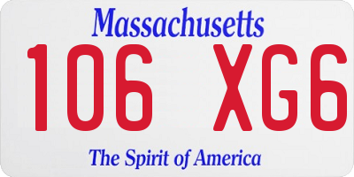 MA license plate 106XG6