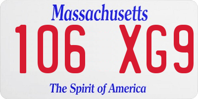 MA license plate 106XG9