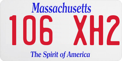 MA license plate 106XH2
