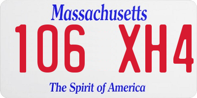 MA license plate 106XH4