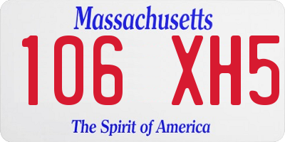 MA license plate 106XH5