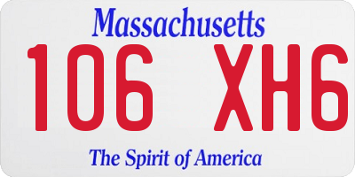 MA license plate 106XH6