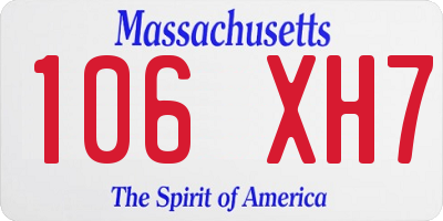 MA license plate 106XH7
