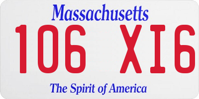 MA license plate 106XI6