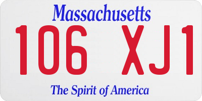 MA license plate 106XJ1