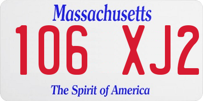 MA license plate 106XJ2