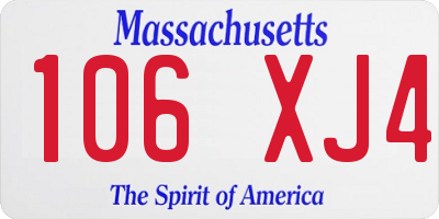 MA license plate 106XJ4