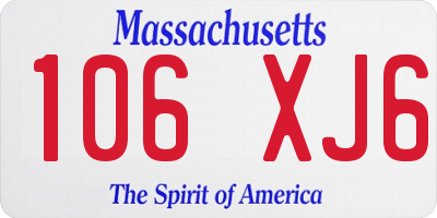 MA license plate 106XJ6