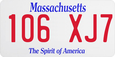 MA license plate 106XJ7