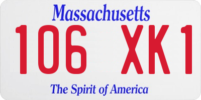 MA license plate 106XK1