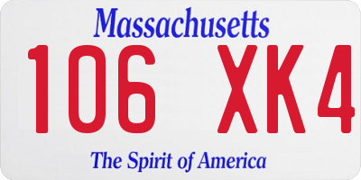 MA license plate 106XK4