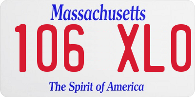 MA license plate 106XL0