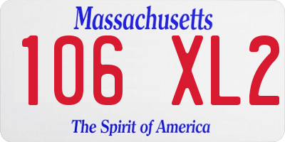 MA license plate 106XL2