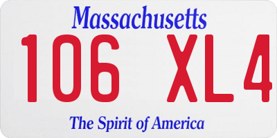 MA license plate 106XL4