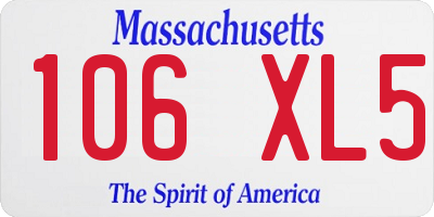 MA license plate 106XL5