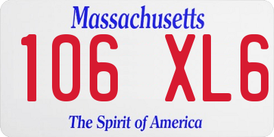MA license plate 106XL6