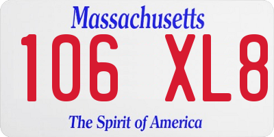 MA license plate 106XL8