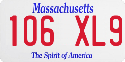 MA license plate 106XL9
