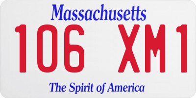 MA license plate 106XM1